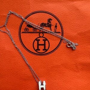 Hermes Silver Necklace mini pop